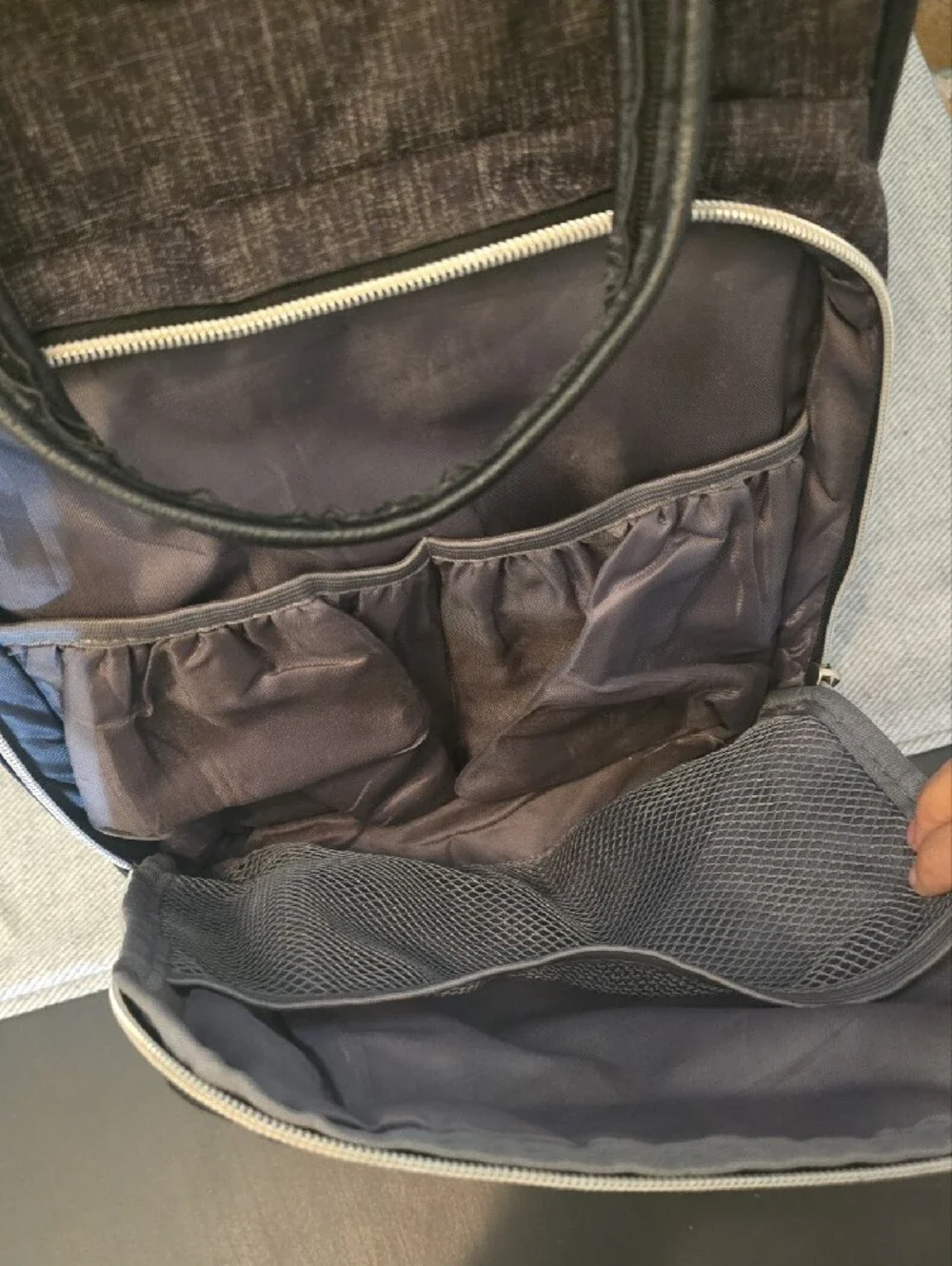 Bananafish Midi Backpack Diaper Bag - Black Heather Charcoal, EUC CLEAN